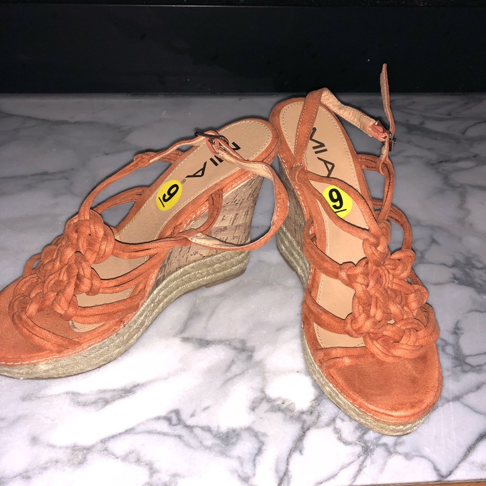 Suede Tangerine platform espadrille sandal